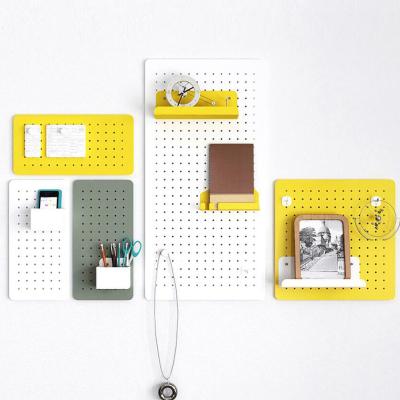 China Minimalist Storage Shelves Minimalist Metal Pegboard Wall Shelf Organizer for sale