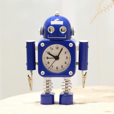 China Robot Design Robot Alarm Clock for Kids Sleep Trainer Blue Alarm Clock for Boys Girls Bedroom for sale