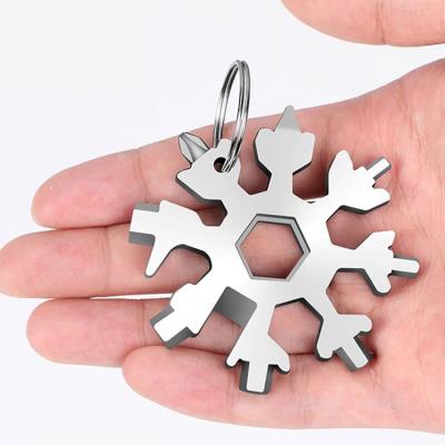 China 18 in 1 18 in 1 Silver Snowflake Multifunctional Tool Stainless Steel Portable Tool for Daily Outdoor Camping and Travel Adventure for sale