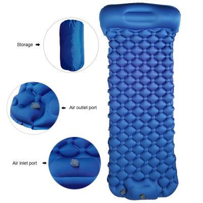 China TPU Inflatable Sleep Mat with Foot Pump for Camping, Backpacking, Boosting Air Mattress with Pillow Light Weight for sale