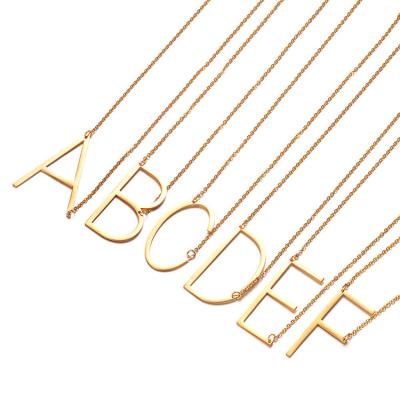 China Alphabet Capital Initial 26 Stainless Steel Monogram Necklaces Casual/Sporty Pendants For Her Gifts for sale