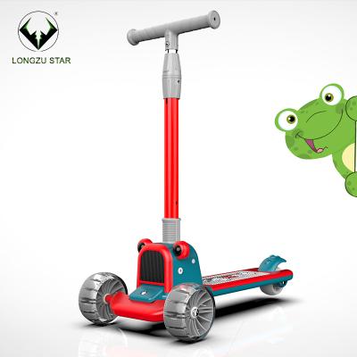 China 2021 child china factory new logo customized folding 3 wheels cheap electric scooter for kids kick toddler scooters with seat for sale