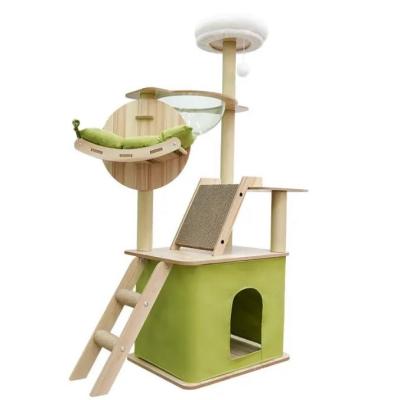 China Multi Viable Care Factory Direct Sales Luxury Faux Cat Tree Tower With Scratching Post for sale