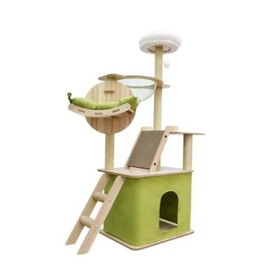 China Sustainable Brand New High Quality Flower Cat Tree With Litter Box Scratching Enclosure for sale