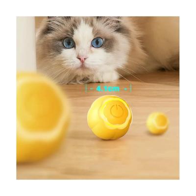 China 2023 Electric Pet Stored Cat Toys Automatic Rolling Smart Cat Ball Training Kitten Toy Cat Playing Indoor Interactive Pet Self-propelled T for sale