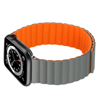 China Silicone Manufacture Silicone Watch Band Magnetic Watch Strap Bands For Apple Watch Replacement Strap for sale