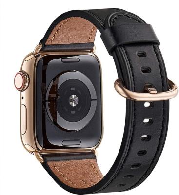 China Custom Printed Leather Watch Band Replacement Belt Strap Leather For Apple Watch Compatible iwatch 7 for sale