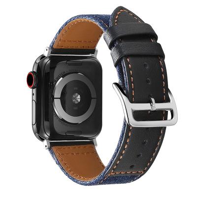 China Durable Classic Soft Cm Strap Jeans Fabric Strap Belt Watch Bands Band For Apple Watch Series 5/6/7 for sale