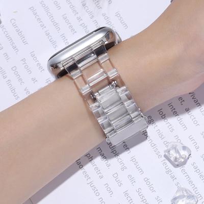 China 3 Links Acrylic Transparent Watch Band Strap Strap For Apple Watch Series 5 6 7 For iwatch 38/40/41/42/44/45mm for sale