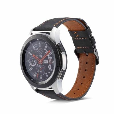 China Low MOQ 20mm 22mm Crazy Horse Retro Luxury Genuine Leather Band For Samsung Gear S2 S3 For Huawei Watch for sale