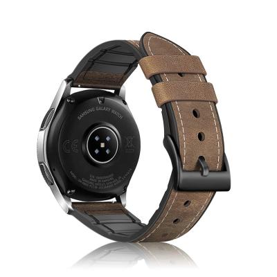 China Customized PU Leather Watch Band Strap For Samsung Galaxy Watch Strap 20mm 22mm TPU Strap For Huawei GT/Garmin Watch for sale