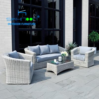 China Modern Aluminum Frame Outdoor Patio Sofa Set Latest Couch Leisure Patio Rattan Customized Garden Sofa Set (22105) for sale