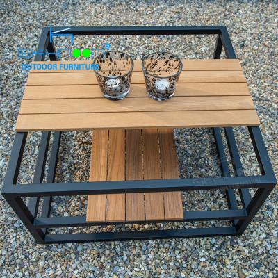 China Factory direct luxury wood metal coffee table outdoor coffee table leisure patio style modern coffee table (62111E) for sale