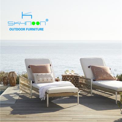 China Leisure Hotel Swimming Pool Furniture Rope Sun Sofa Couches High Quality Outdoor Comfortable Design Folding Bed New (73021) for sale