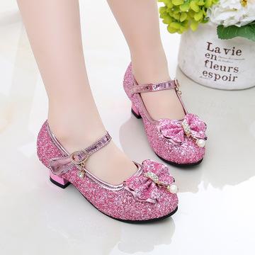 China 2020 New Breathable Dress High Heels Bow Elegant Princess Shoes Shoes for sale