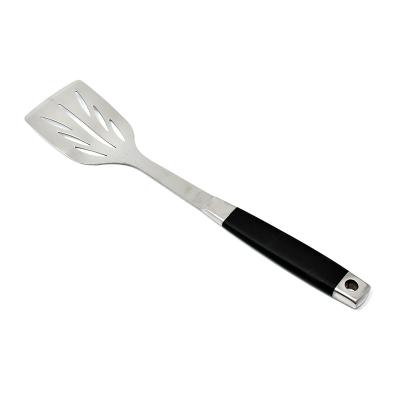 China Easily Cleaned Stainless Steel Leaky Turner GRILL Cooking Spatula With TPR Coated Hollow Handle S/S BBQ Accessories for sale