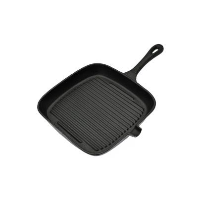 China Hot Sale Easily Cleaned Cast Iron Place Barbecue Pan Frying Make In China BBQ Grill Grate Pan for sale