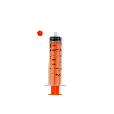 China Medical Care Plastic Feeding Syringe Flat Surface Piston Enteric Feeding Syringe for sale