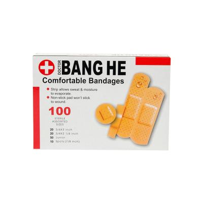 China 4in1set Hemostatic Coiled Safety Waterproof Bandage 100pecs/box Wound Plaster Adhesive Tape Aid for sale