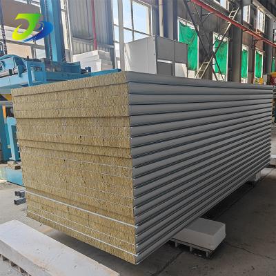 China 950mm / 1150mm Sound Proof Fire Proof Rock Wool Sandwich Wall And Roof Panel for sale