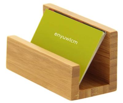 China Sturdy Wooden Business Card Desktop Business Card Display Stand Holder for sale