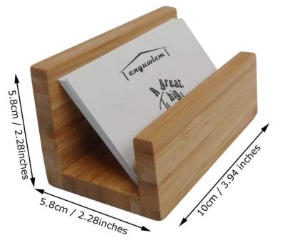 China FCS Factory Custom Desktop Business Card Sturdy Wooden Business Card Display Stand Holder for sale