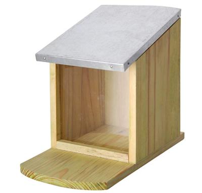 China Viable Wild Wood Feeding Station, Waterproof Metal Roof, Stance, Squirrel Shack for sale