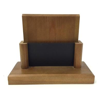 China Eco-friendly Factory FSC&BSCI 2022 Antique Table Wooden Menu Rack Stand Signs for sale