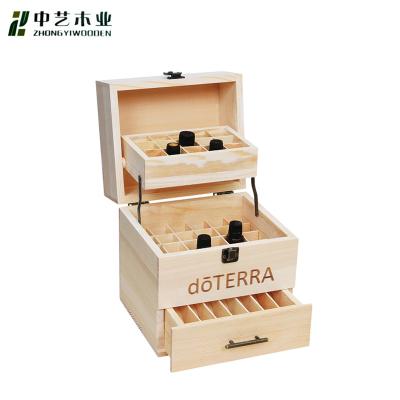 China China Factory FSC&BSCI 3 Tier Handmade doTERRA Essential Oil Bottles Wooden Box for sale