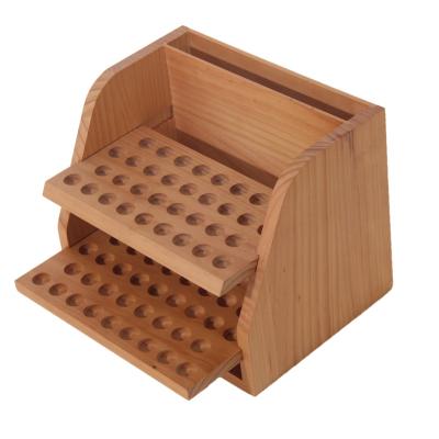 China Young Life Doterra Essential Oil Box Organizer Holder Handmade Unfinished Pine Wood Display for sale