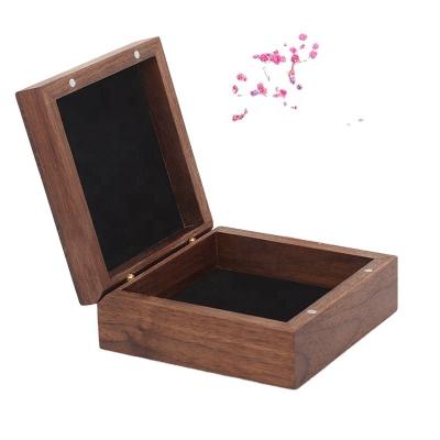 China Caoxian Black Walnut Handmade Jewelry Storage Box With Scratching Box Necklace Box for sale