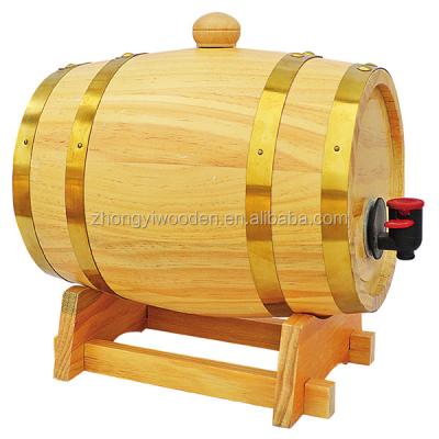 China art & FSC 5L Factory Collectable Wooden Bar Whiskey Wine Brewing Barrel Tank Wine Beer Cooling Barrel Dispenser With Stand for sale