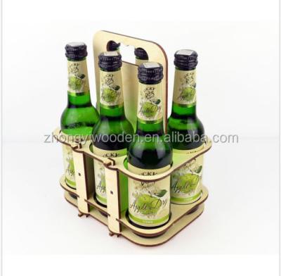 China Repurposed materials china factory BSCI beer/wooden cider carrier/DIY 6 pack bottle box/trolley/men's gift for sale