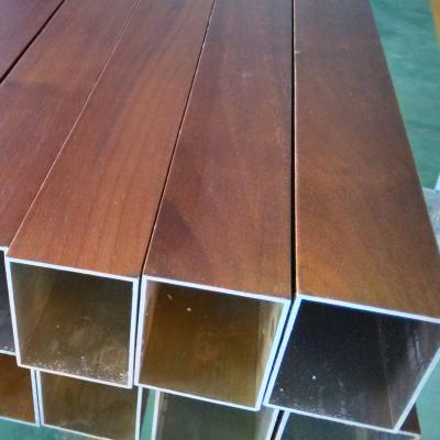 China Decoration Wood Grain Aluminum Square Tube Profiles for sale