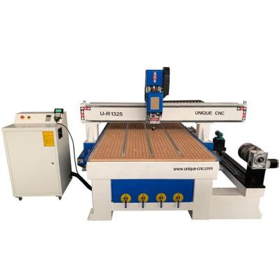 China Building Material Stores Rotary Single Axis 4th Device CNC Router 1325 For Tajikistan Uzbekistan Kazakhstan Azerbaijan Russia for sale