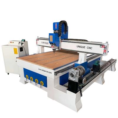 China Building Material Shops 4 Axis 3D Rotary CNC Router Wood Cutting Wood CNC Router Machines for sale