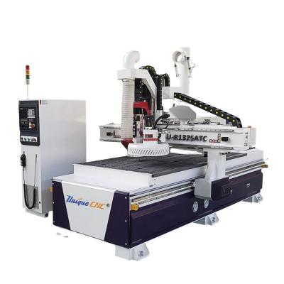 China Unique Building Material Stores CNC U-R1325ATC Auto Tool Change Wood CNC Router For Wooden Sideboard Door Furniture for sale