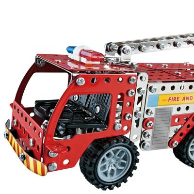 China Children screw toy set 3D metal disassembly engineering car nut motorcycle puzzle model 6606 diy set for sale