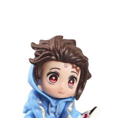 China Decorate 5 Sweatshirts Resting Pose Ghost Killer Figure Top Anime Cartoon Figure PVC Doll Model Anime Figure Toys for sale