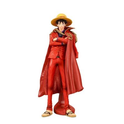 China Decorate Figure Straw Hat Red Cloak Luffy One Piece Anime Action Number For Kids PVC Figure Custom for sale