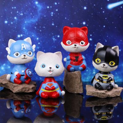 China Lovely Soldier Cat Blind Box Figure Wholesale Cartoon Super Cute Customizable Resin Blind Box Toy Cat Home Desktop Decoration Gift for sale