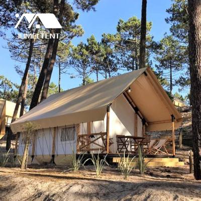 China Jumei 44 Sqm Canvas Waterproof Luxury Resort Glamping Safari Hotel Yurt Tent for sale