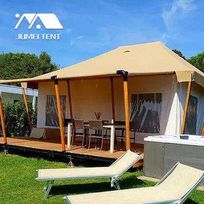 China Diamond Ground Nail High Quality hexagonal Safari Hotel Tent With Bedroom and kitchenette Luxury Safari Glamping Tent for sale