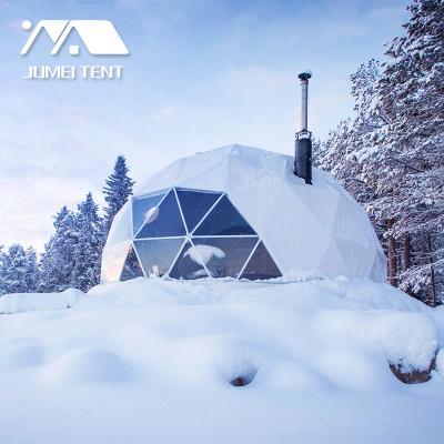 China Tube type outdoor glamping tent stake tent on mountain snow field for resort and family vacation for sale