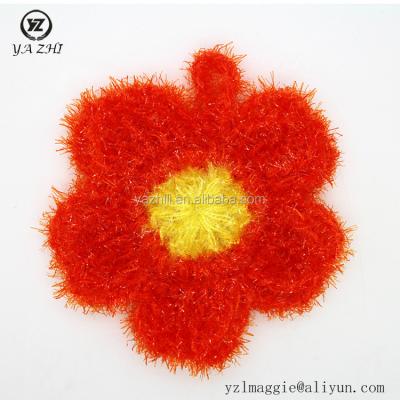 China Beautiful Viable Hand Hook Acrylic Flower Kitchen Scouring Pad for sale