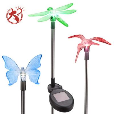 China Garden Da Hao Frontier Best Selling Colorful Decorative Solar Dragonfly Bird LED Butterfly Lighting Street Light for sale