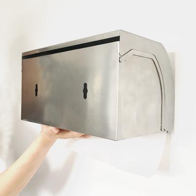 China Modern Waterproof Bathroom Paper Towel Dispenser Stainless Steel Bathroom Box Holder Wall Mounted Toilet Roll Tissue Roll Paper Holder for sale