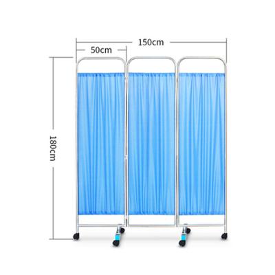 China Stainless Steel Hospital Ward Screen Modern Foldable Hospital 3 Folds Medical Screen for sale