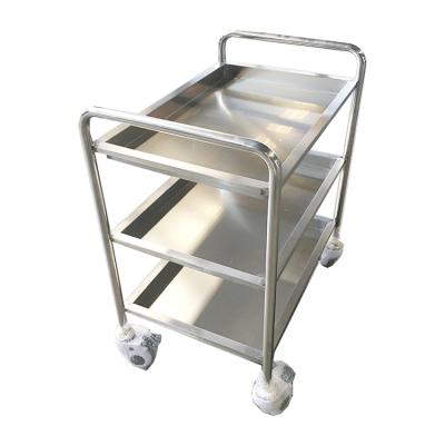 China Modern Stainless Steel Hardware Trolley For Cleanroom Food Factory Trolley Hotel Kitchen Trolley for sale