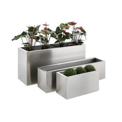 China Minimalist Stainless Steel Square Potted Plant For Household Yard Tool for sale